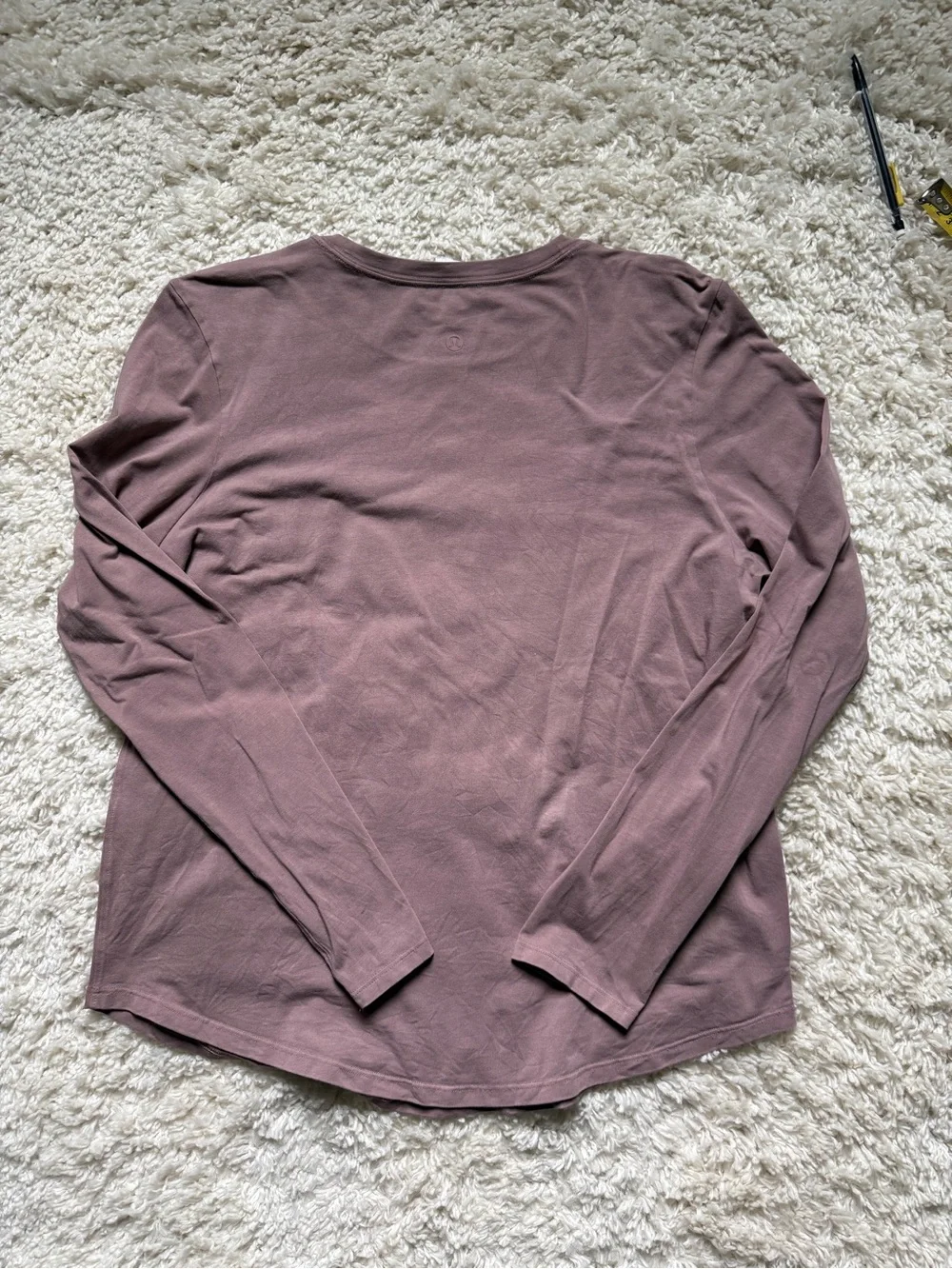 lululemon athletica Women’s Love Long Sleeve Tee in dusty dark pink. Sz 10. SOFT - Picture 3 of 6